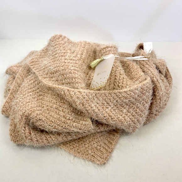 CHIC Beige/powder pink buttery soft winter sweater schal /scarf cottagecore boho - Picture 7 of 10
